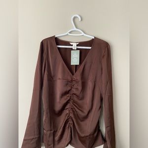 H&M Satin V-neck Blouse